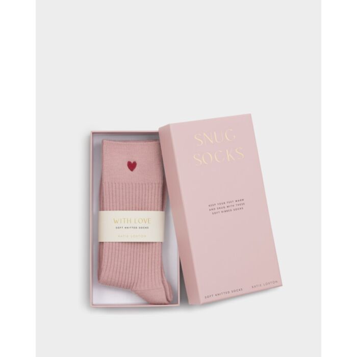 Katie Loxton Gift Boxed Heart Socks - Pink